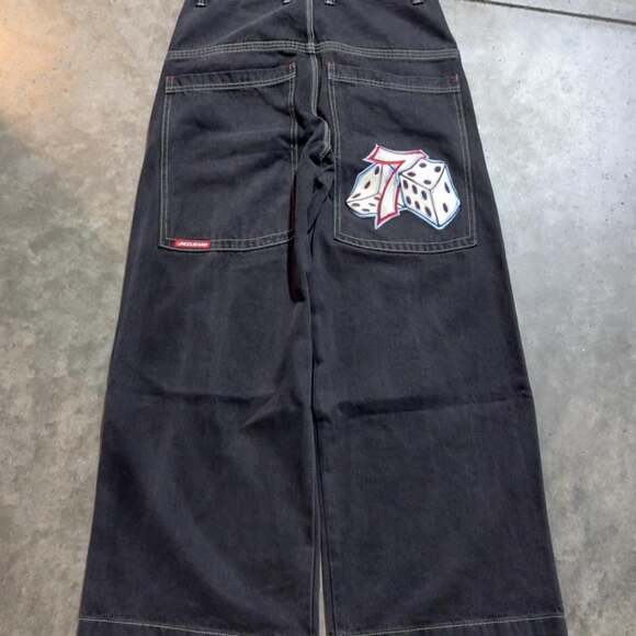 JNCO Other - JNCO Lucky 7 Lucky Dice Baggy Skater Jeans Black/Grey Size 32x32